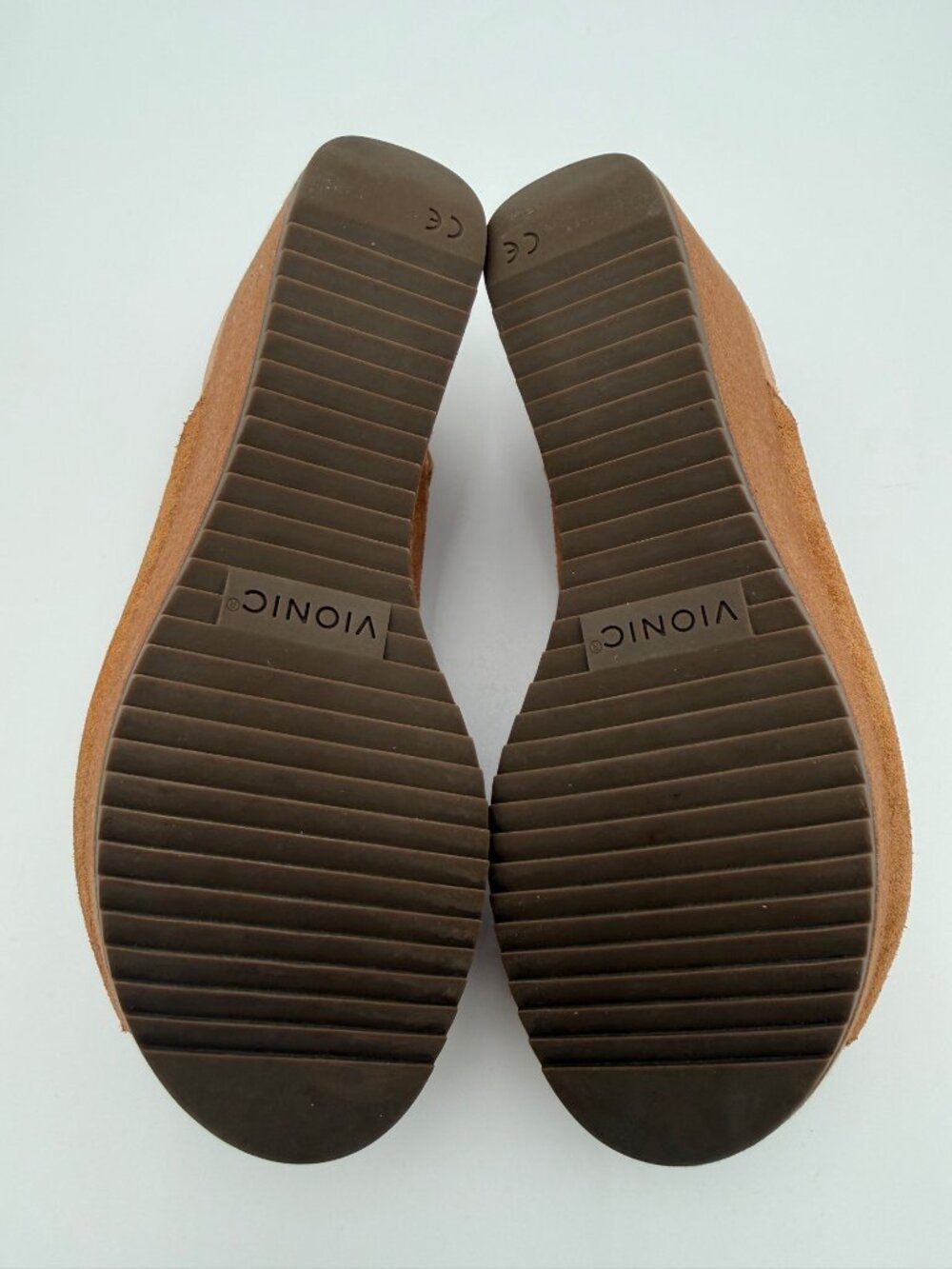 Vionic Women’s Trixie Brown Suede Peep-Toe Wedge  Adjustable Slingback Strap 8 - Picture 7 of 8